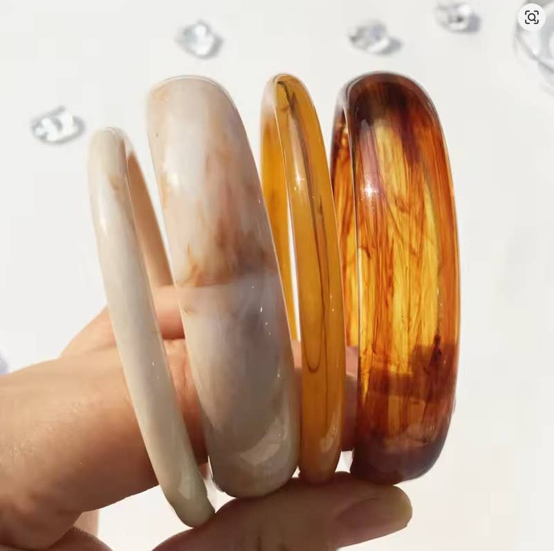 Marbled Resin Bangle Set - Proper