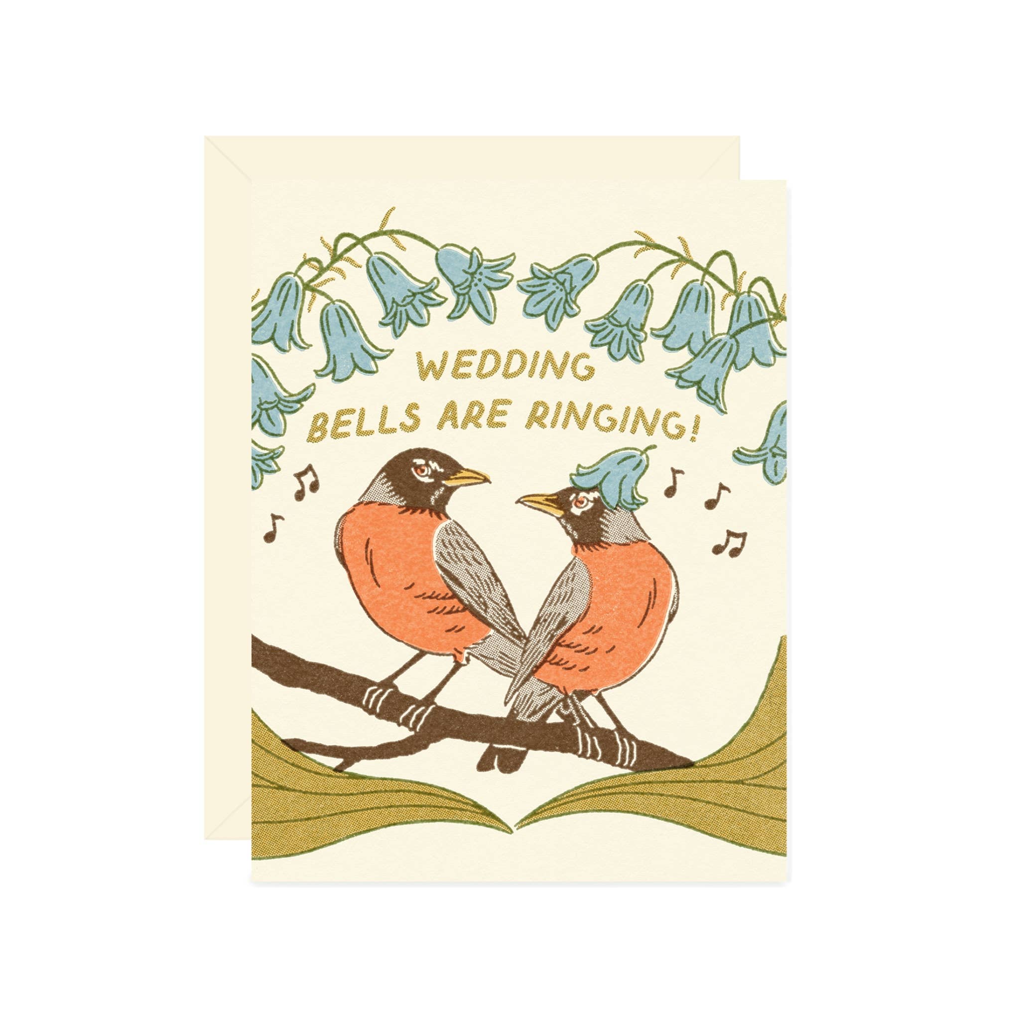 Bird Wedding Bells Greeting Card