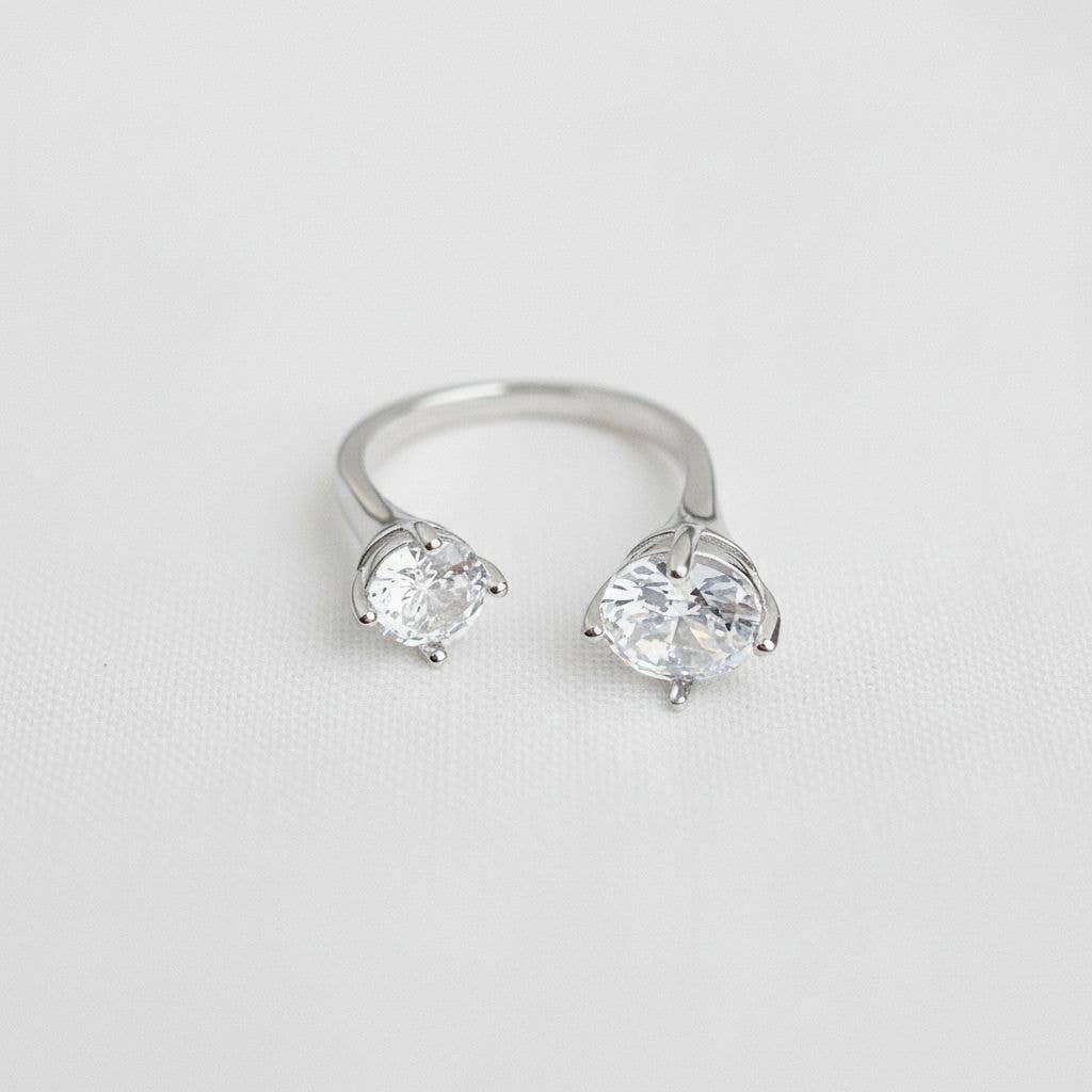 Sparkling Dual Cubic Zirconia Ring