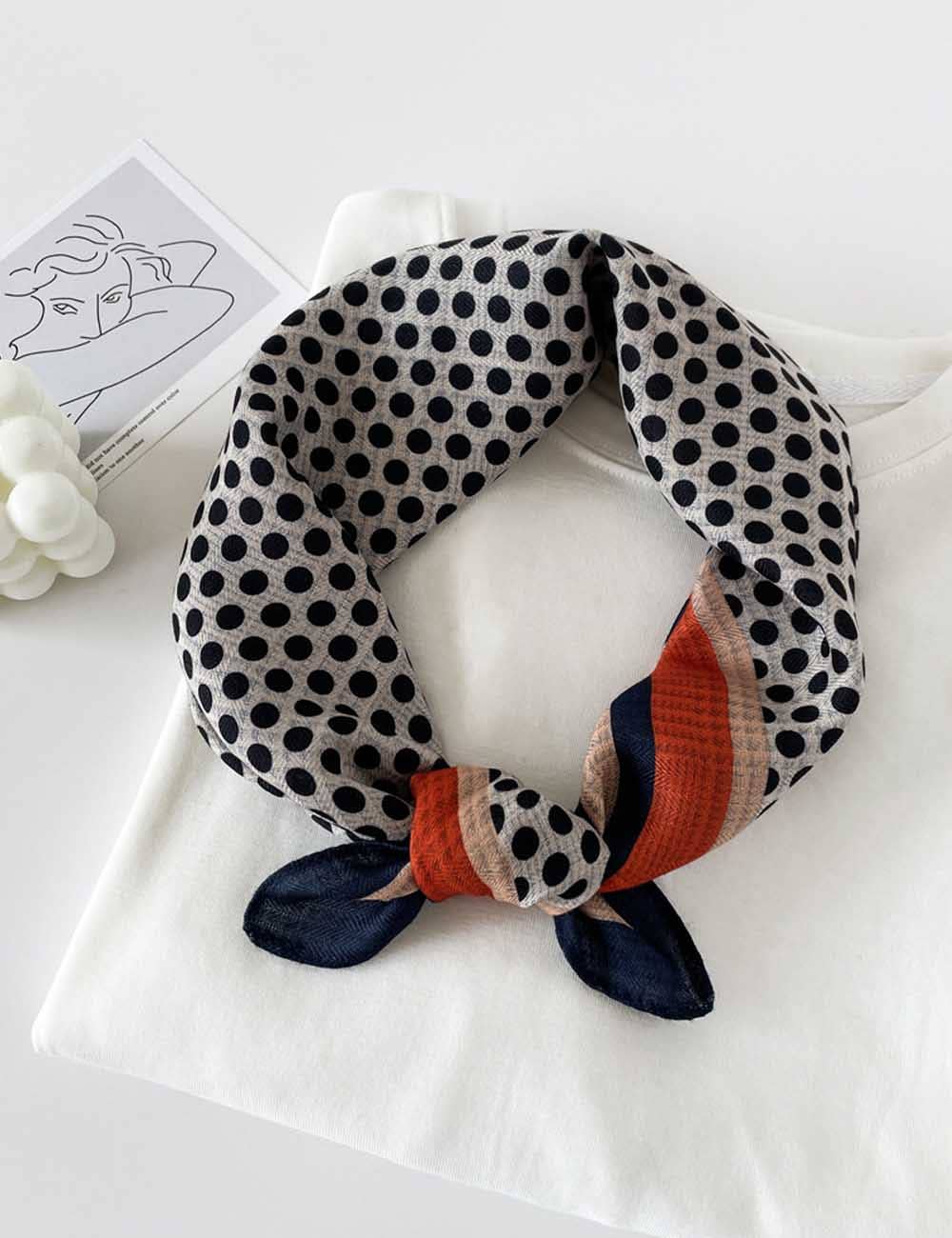 Elegant Flower Print Long Satin Scarf DP25F998 - Proper