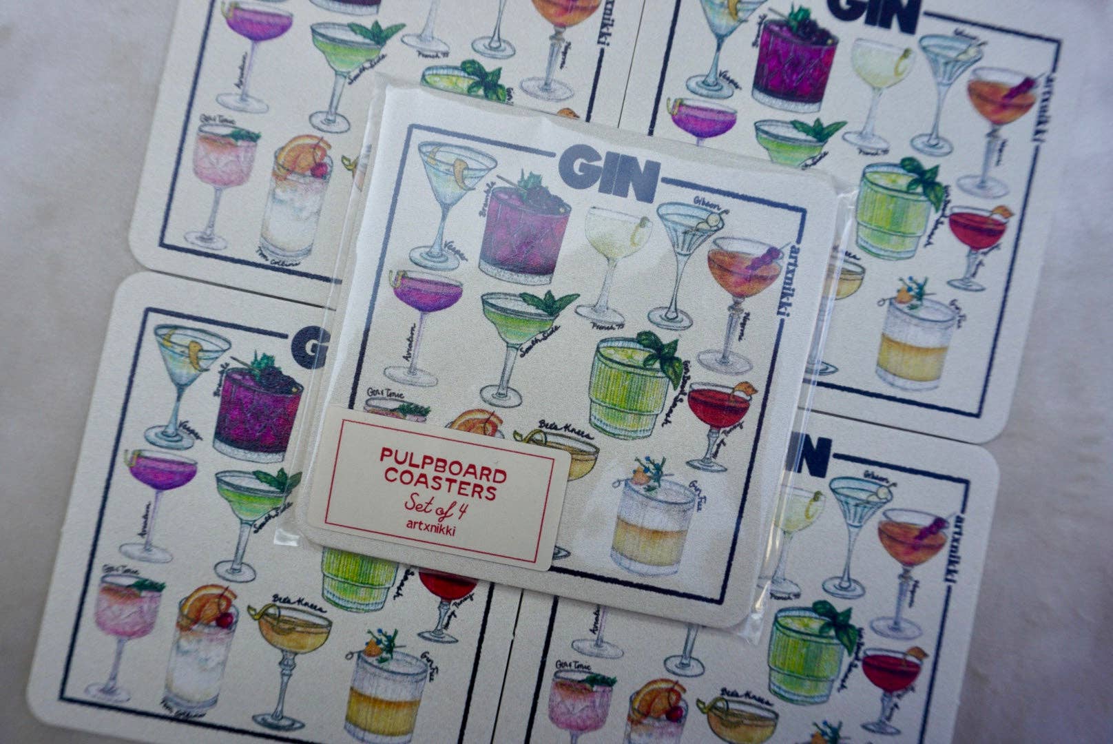 Classic Gin Cocktail Coaster Set of 4 - Proper