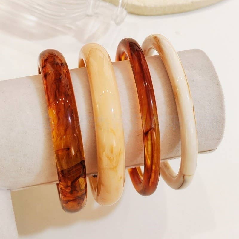 Marbled Resin Bangle Set - Proper