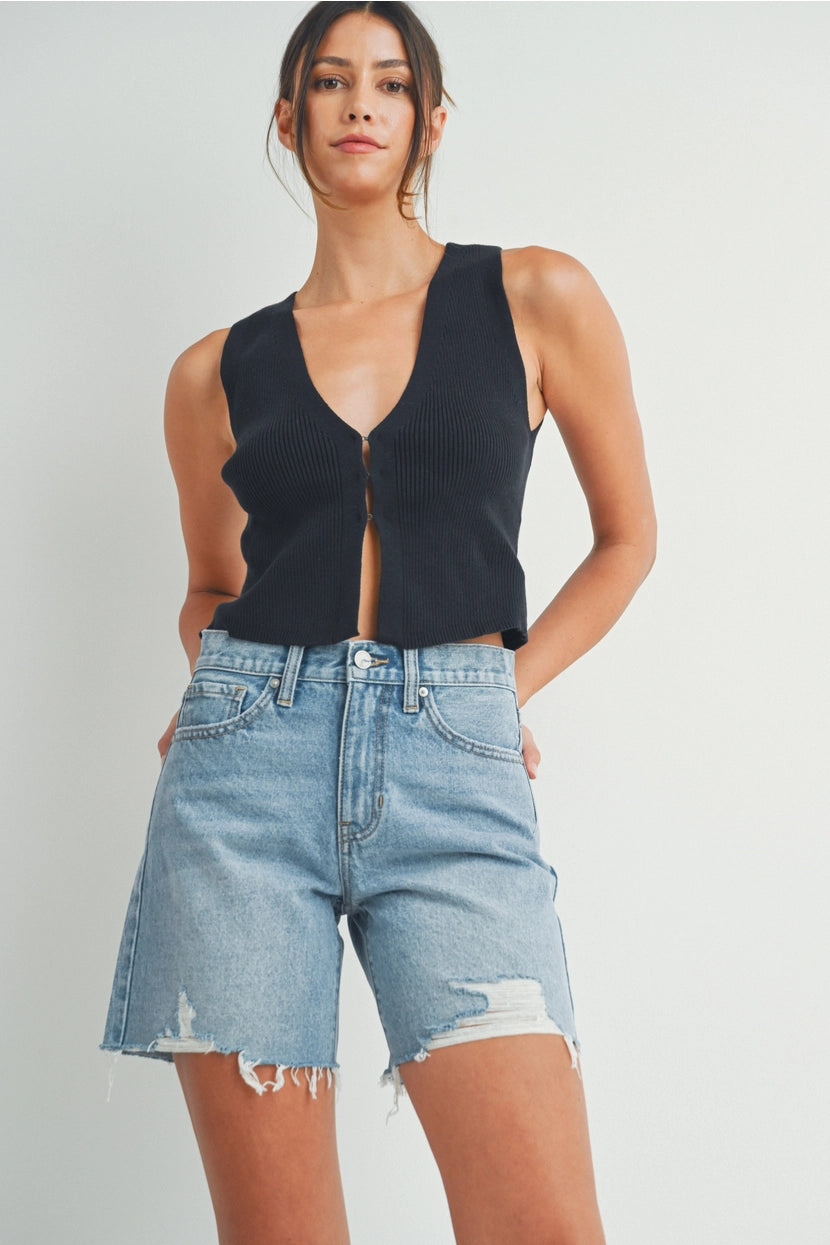 Slightly Distressed Walking Shorts