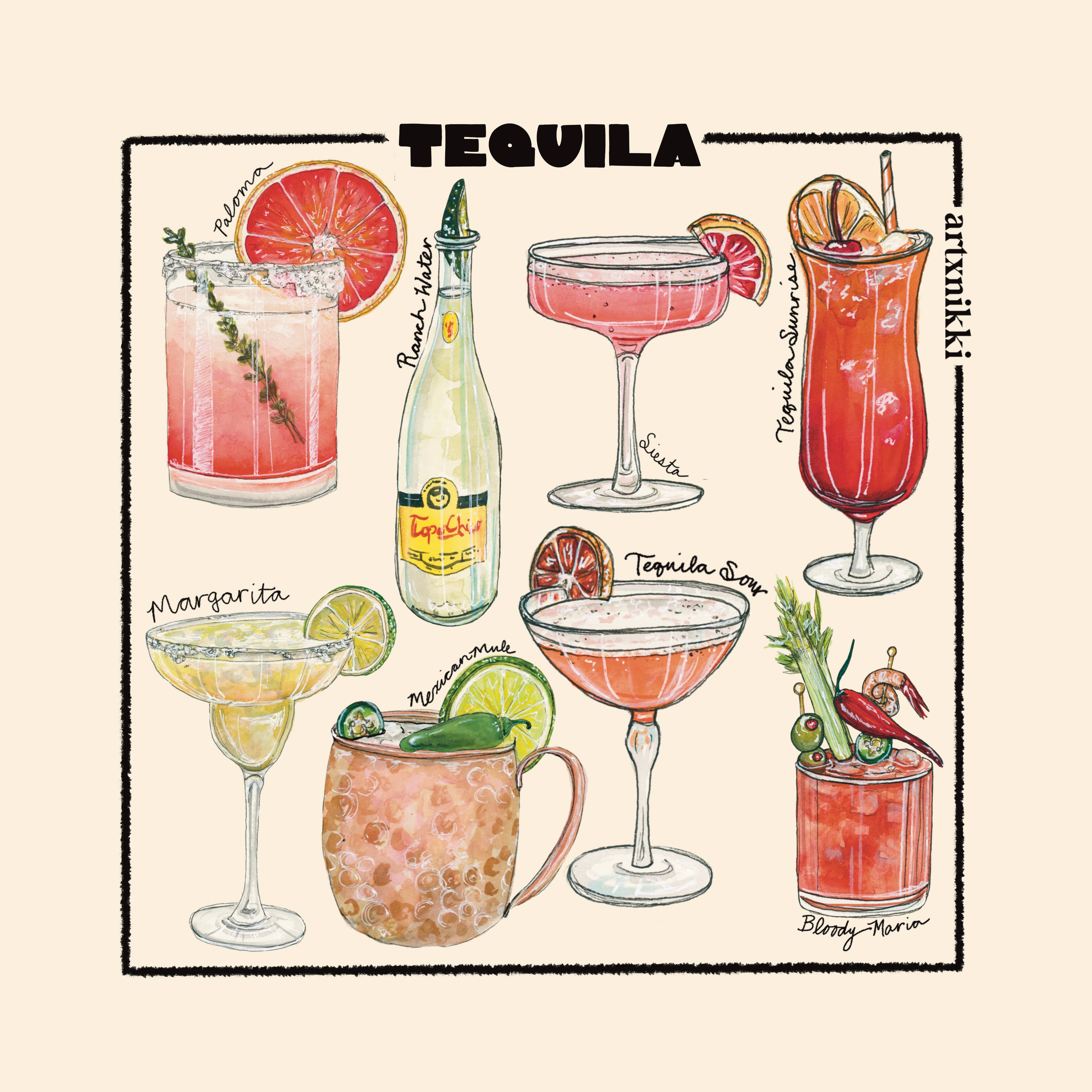 Classic Tequila Cocktail Coaster Set of 4 - Proper