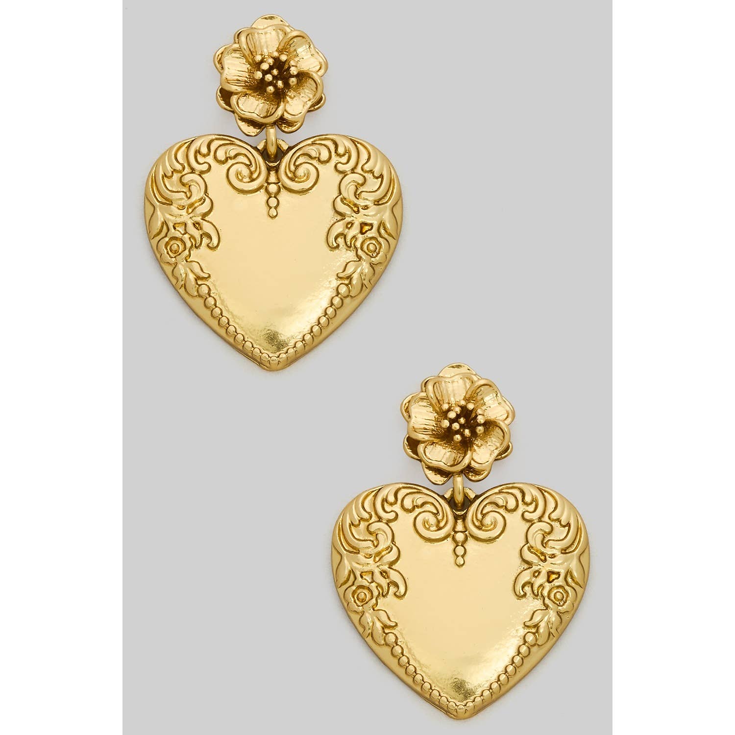 Filigree Heart Drop Earrings - Proper