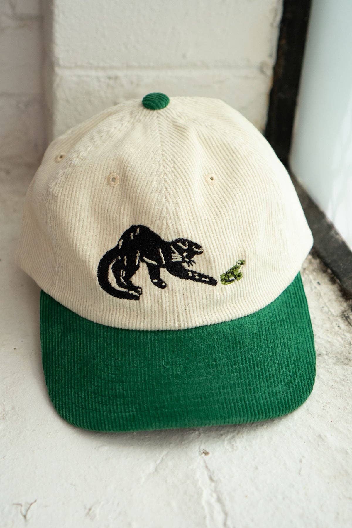 Frenemies (Cat & Frog) Two-Tone Corduroy Hat