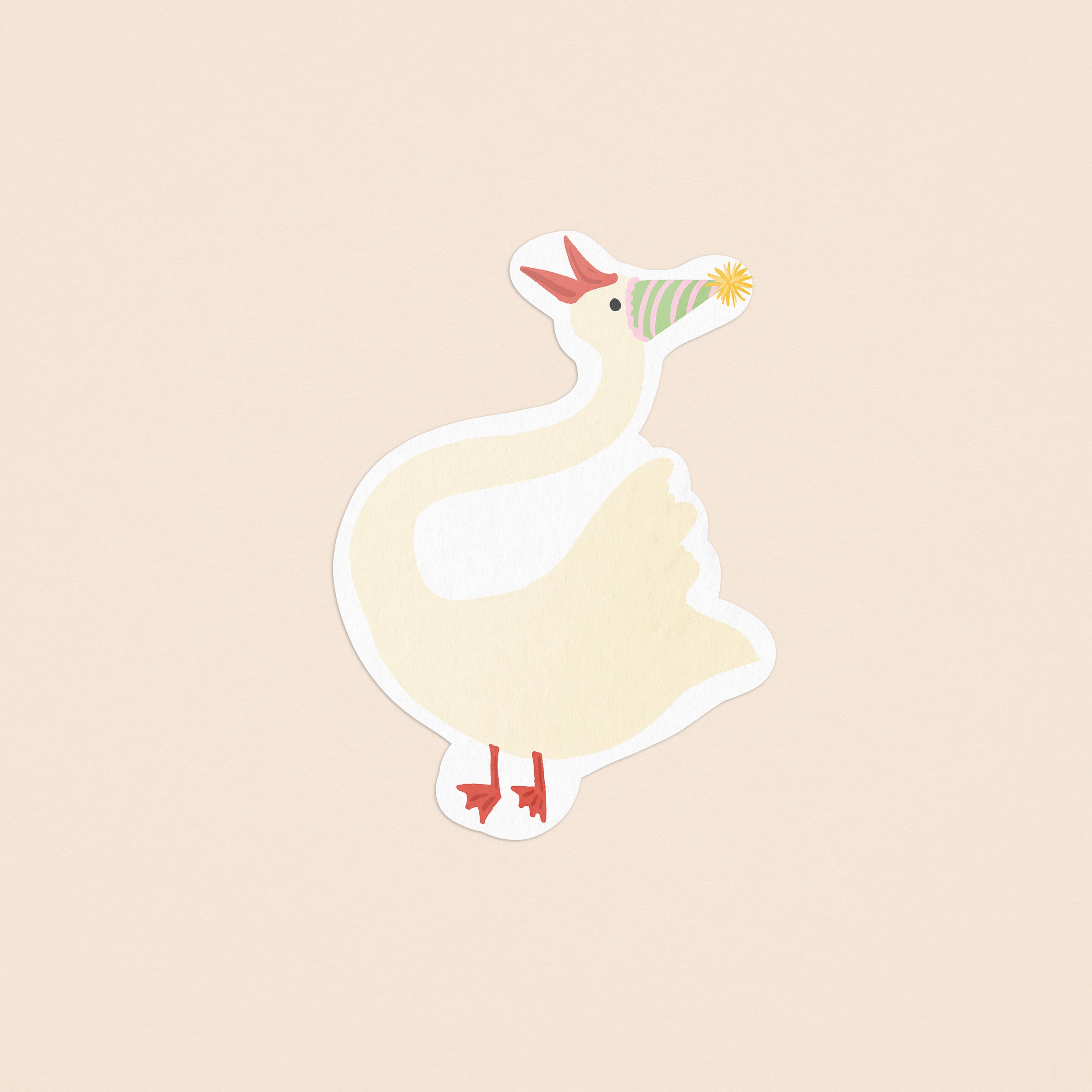 Silly Goose Party Hat Sticker - Proper