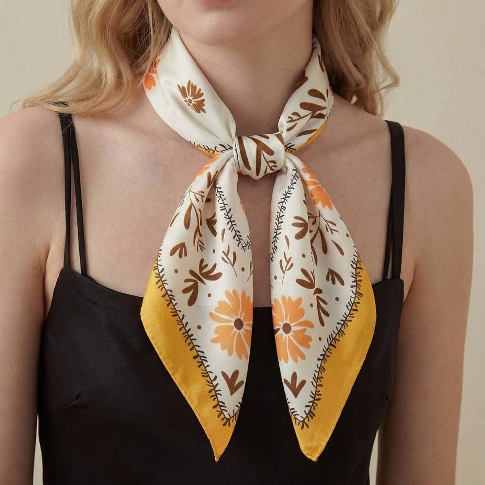 Flower Pattern Bandana Scarf - Proper