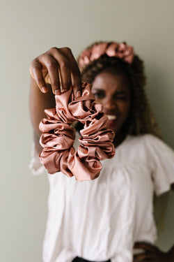 Clay Jumbo Satin Scrunchie - Proper