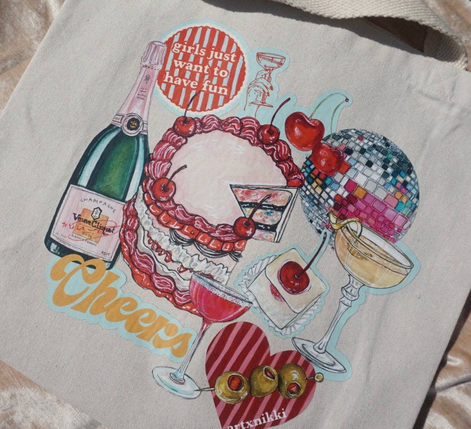 Girls Just Want to Have Fun! Collage Tote Bag