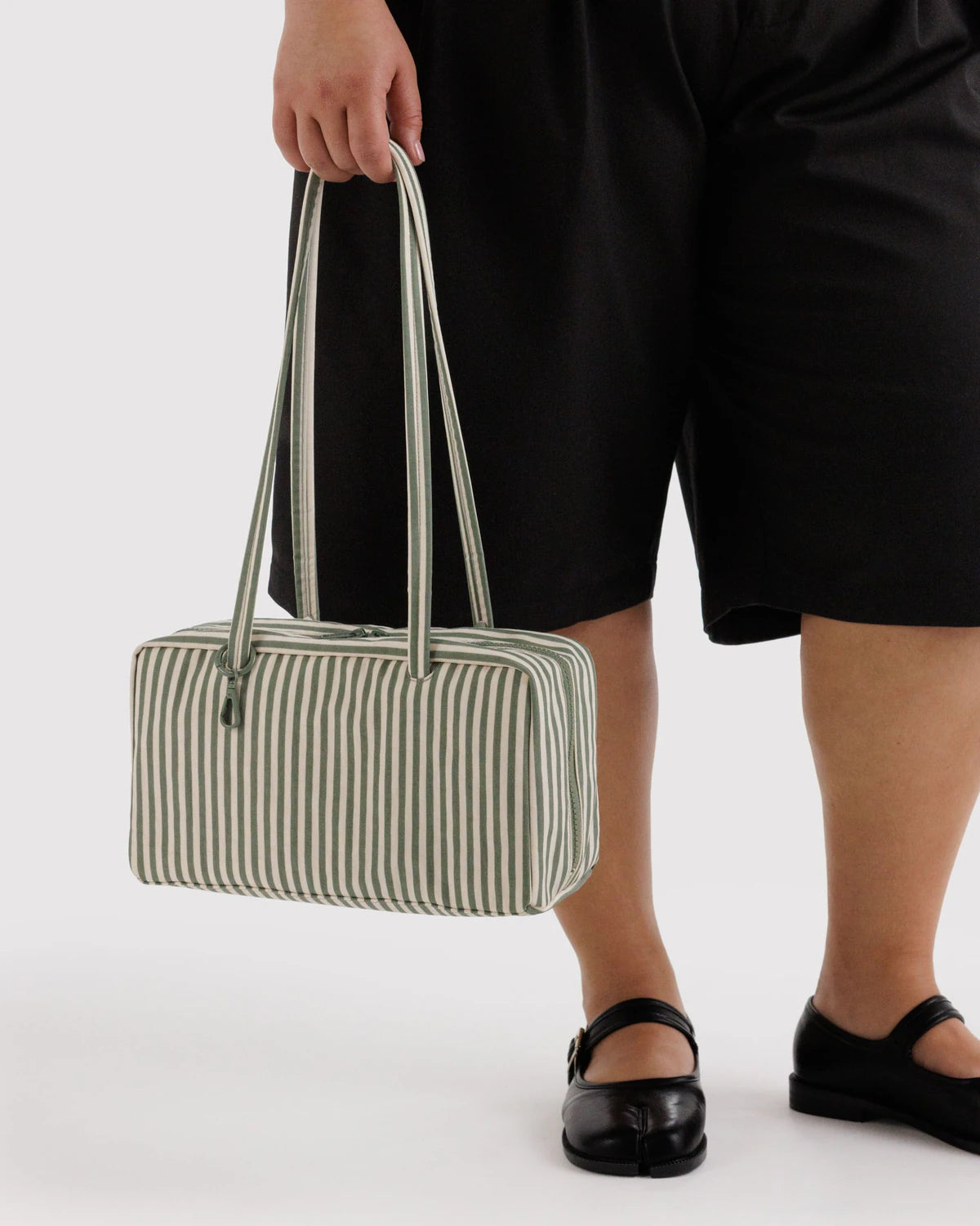Baggu Nylon Bowler Bag - Sage Stripe - Proper