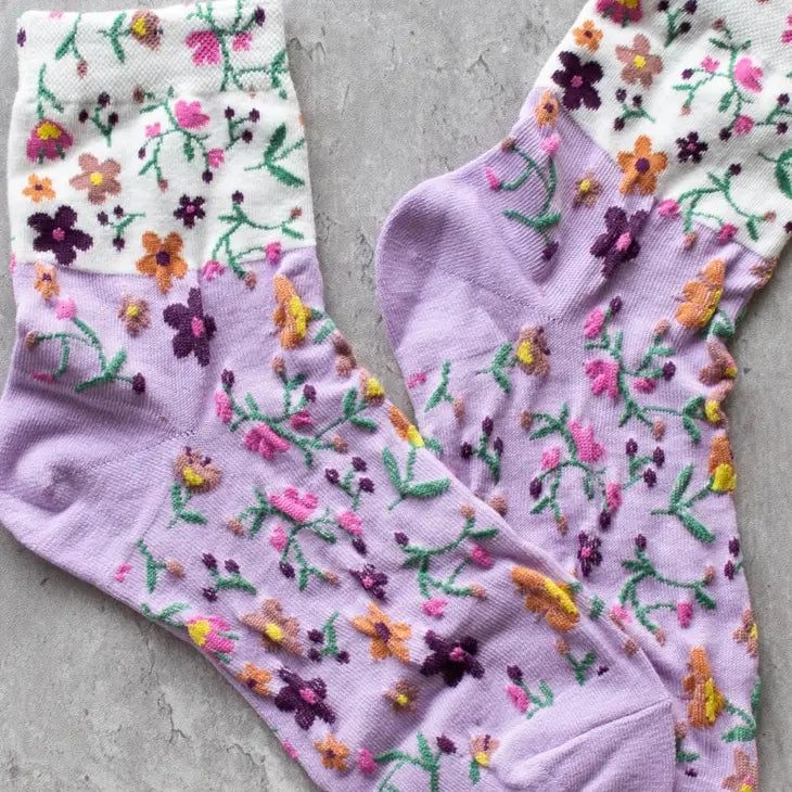 Floral Two Tone Socks - Proper