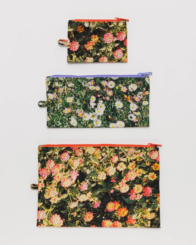 Baggu Flat Pouch Set - Photo Florals - Proper