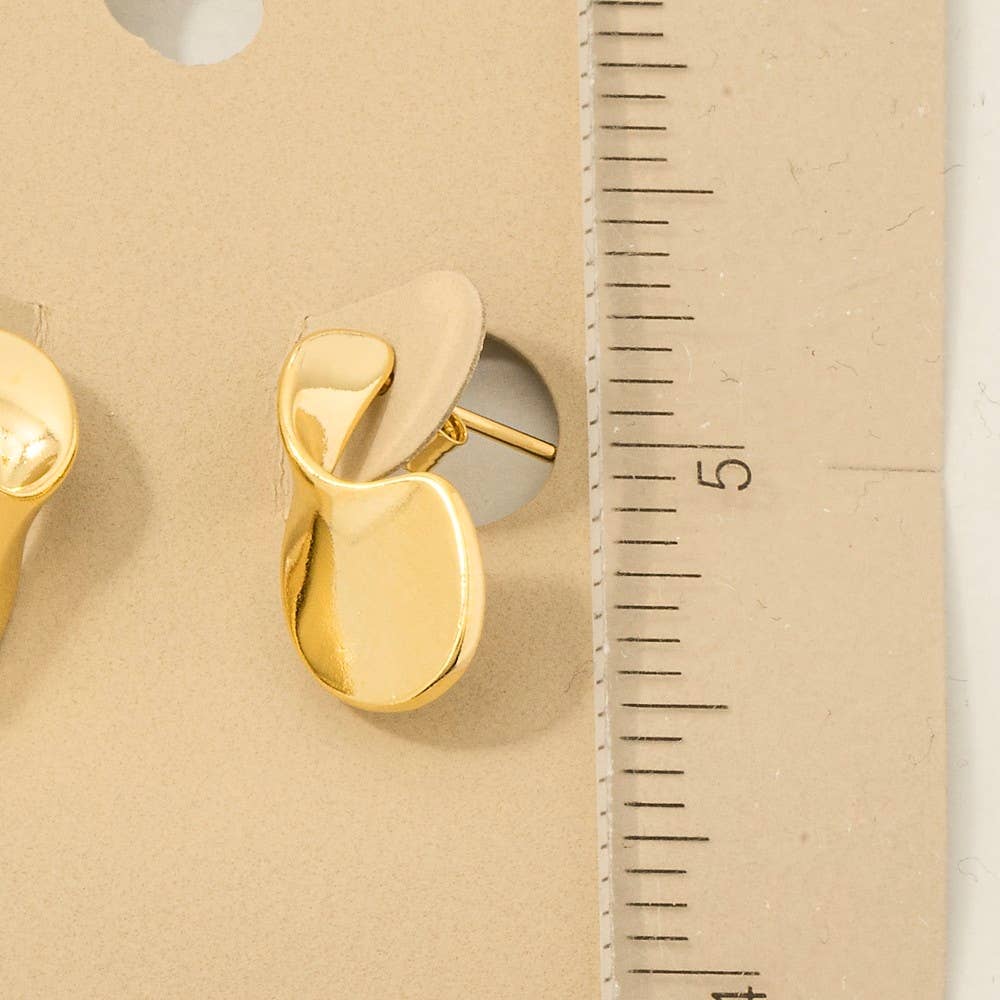 Gold Dipped Twisted Flat Oval Hoop Earrings - Proper