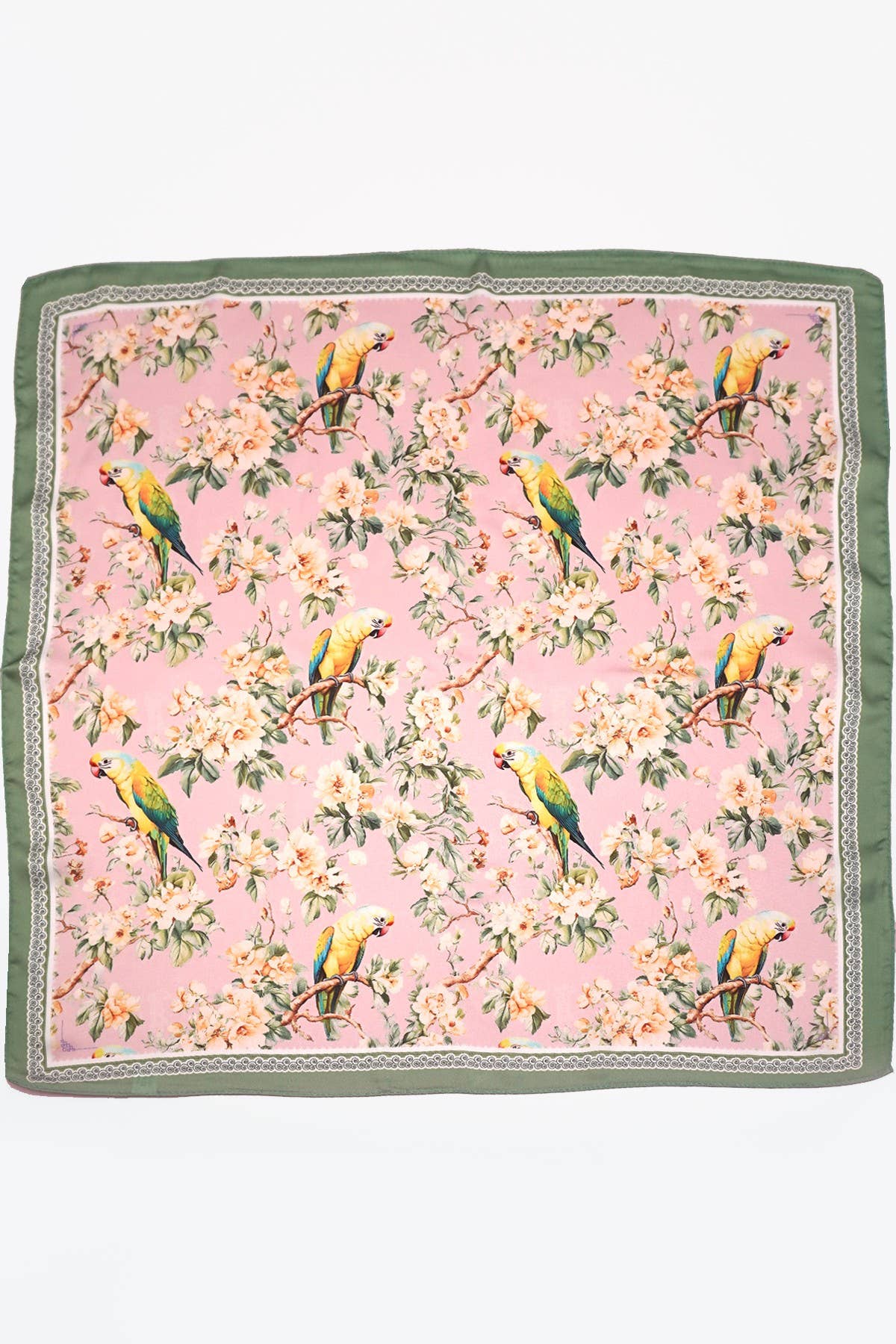 FLORAL BIRD PRINT SILKY FEEL BANDANA SCARF | 40SC641 - Proper