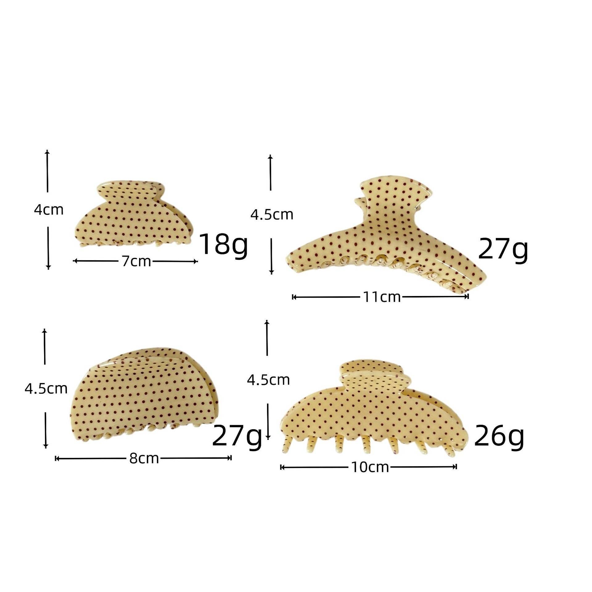 Vintage Polka Dots Acetate Hair Claws 8AS6HCP10 - Proper