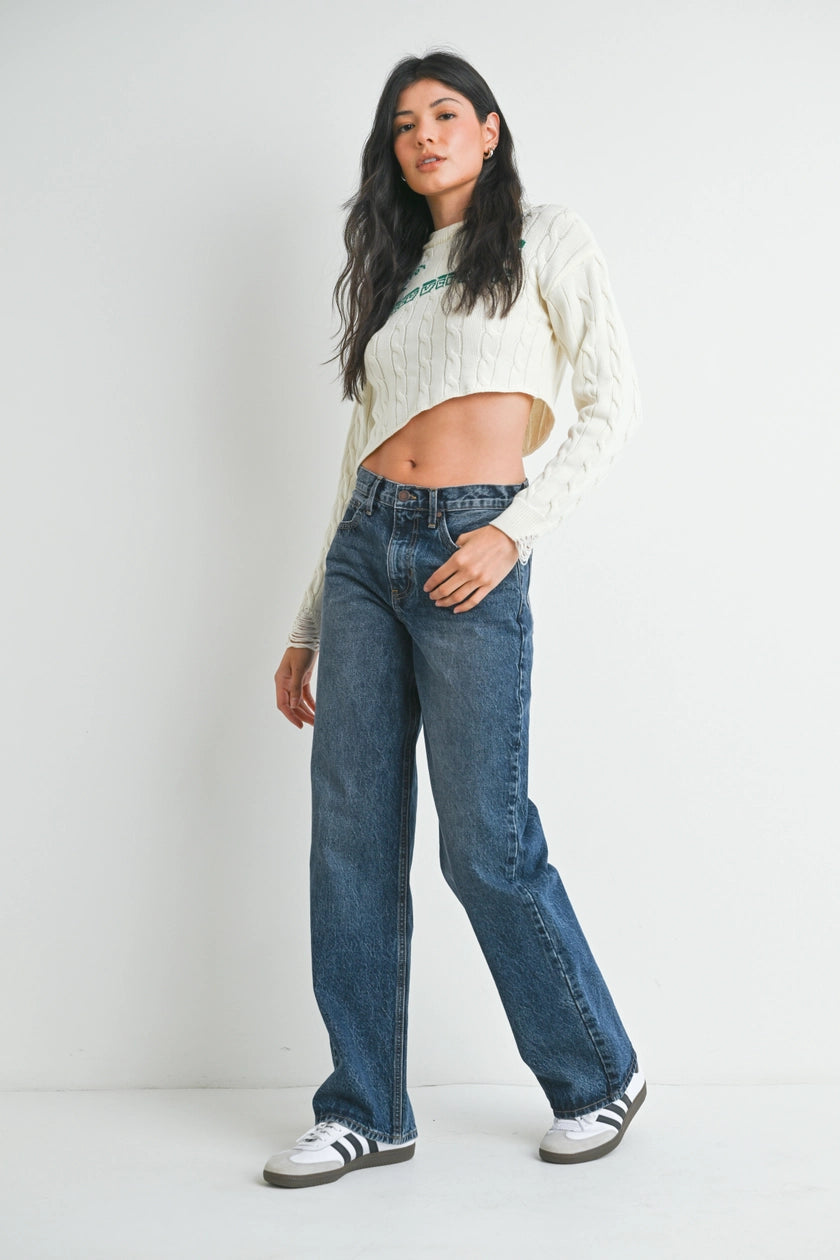 Dark Denim Relaxed Straight Jeans