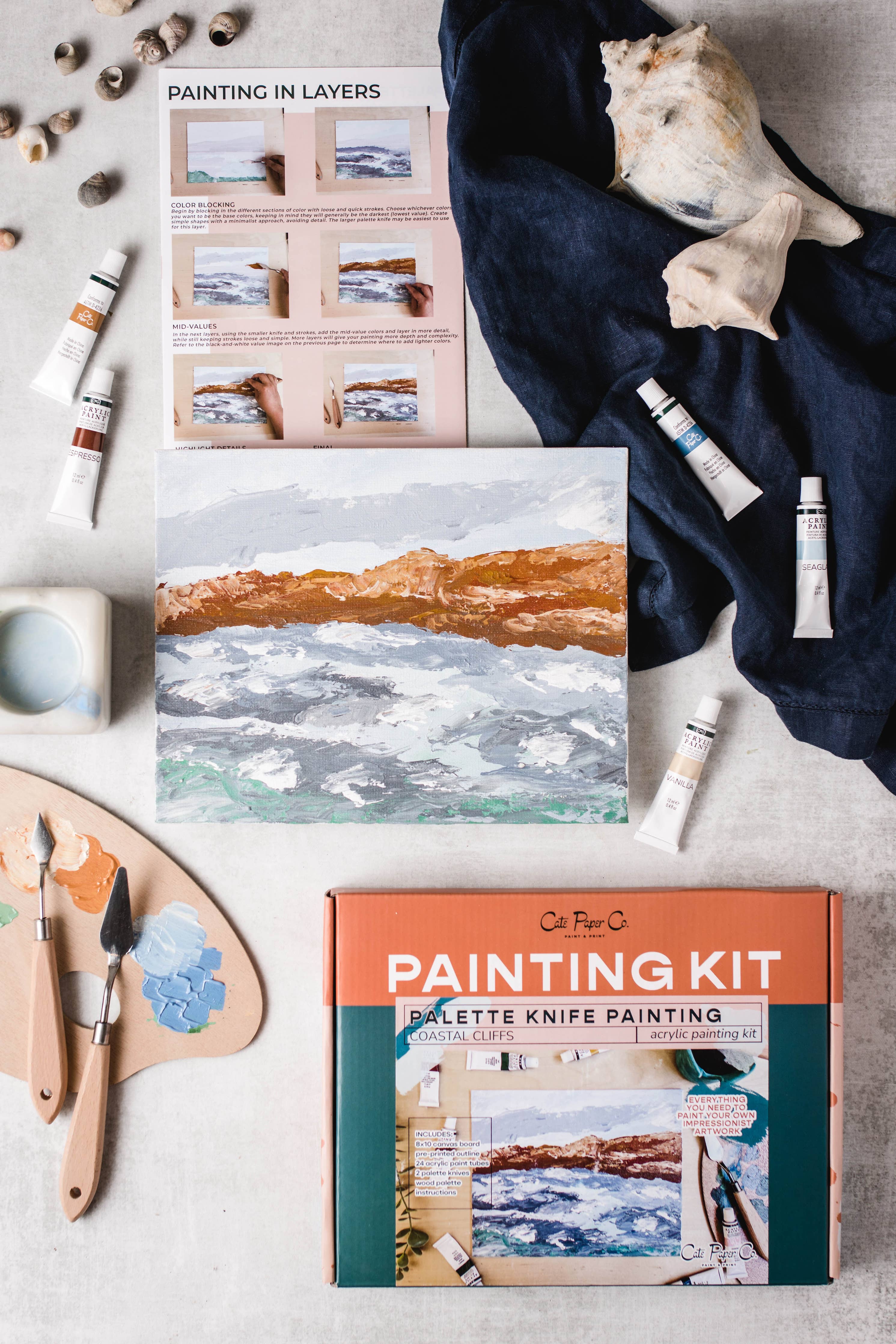 Coastal Cliffs Palette Knife Painting Kit - Proper