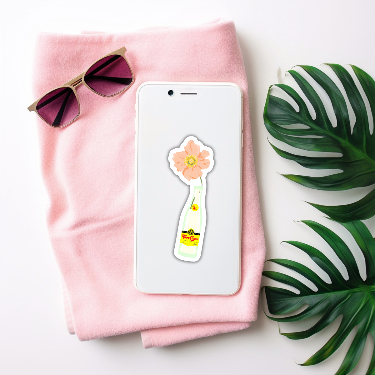 Topo Chico Flower Sticker