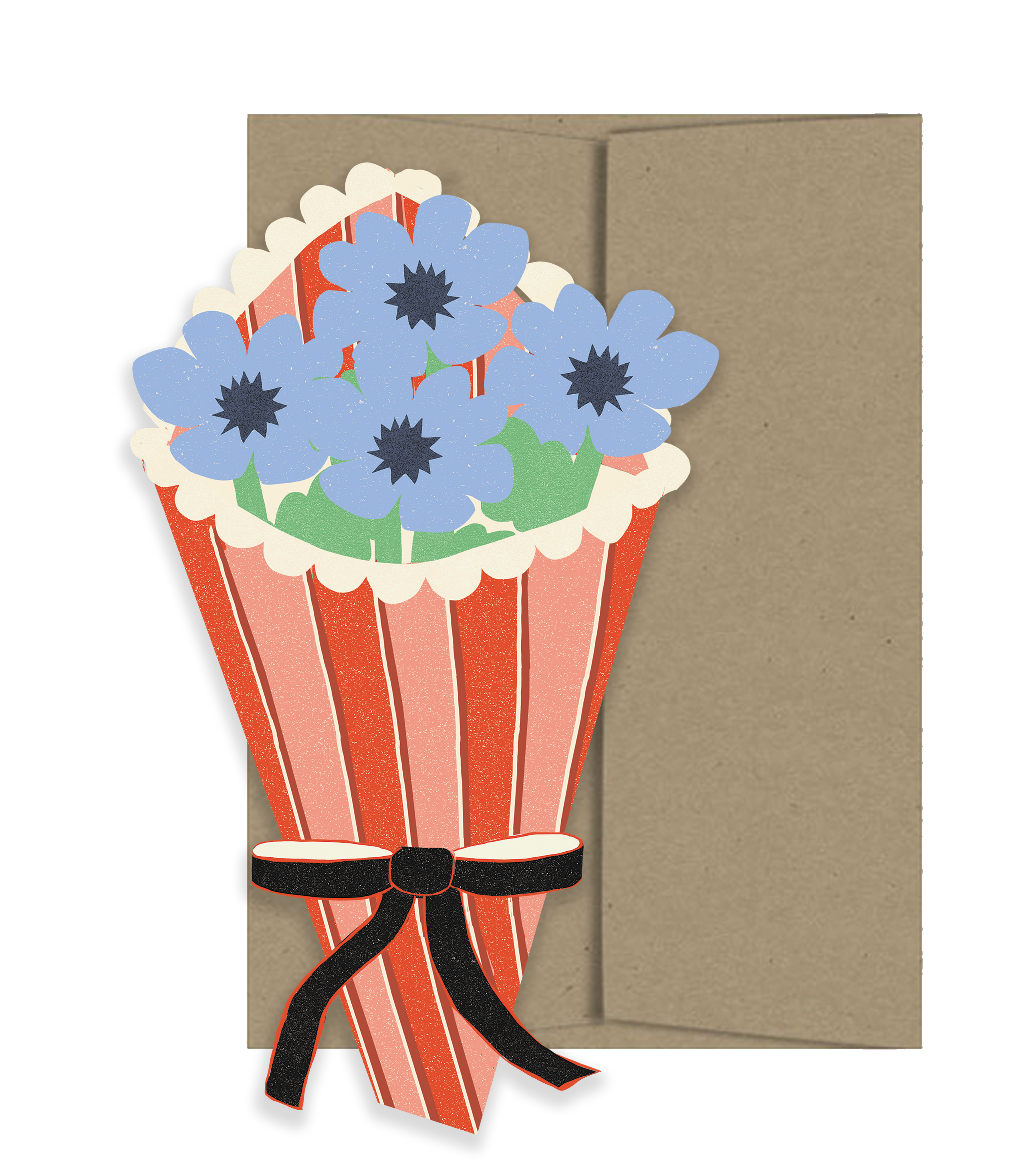 Flower Bouquet Die Cut Card - Proper