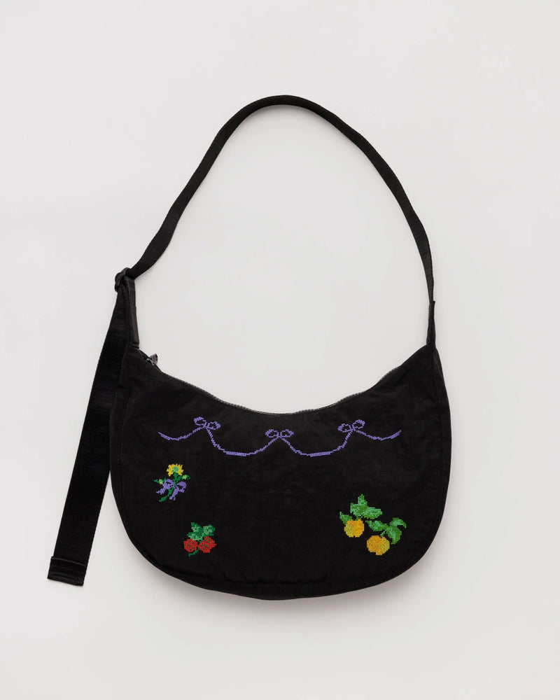 Cross Stitch Baggu Medium Nylon Crescent Bag - Proper