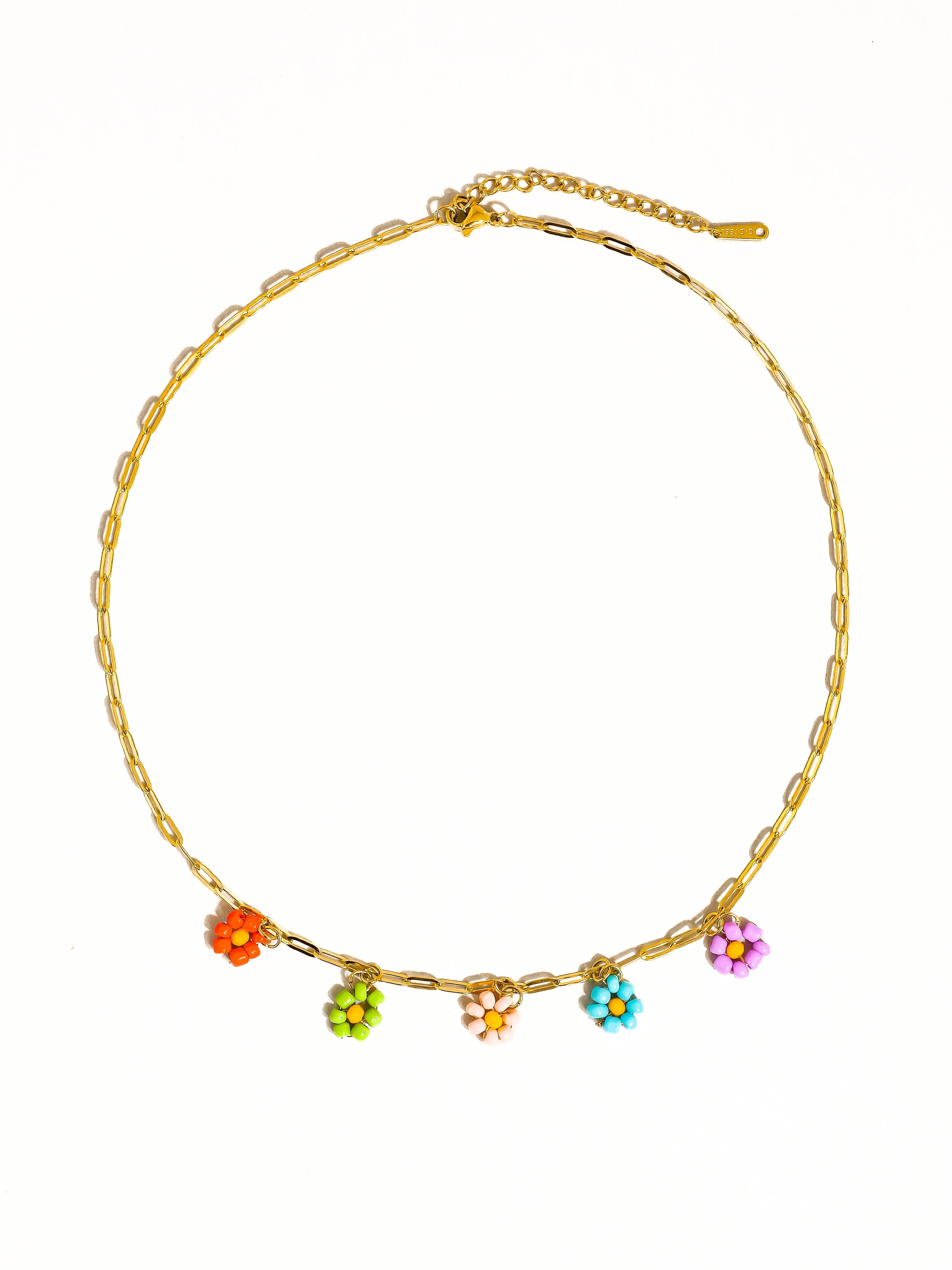Linnea Beaded Daisy Chain Necklace - Proper