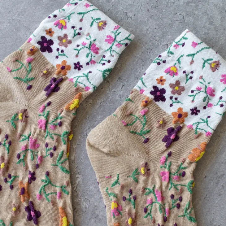 Floral Two Tone Socks - Proper