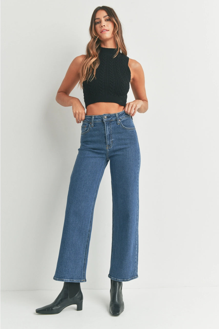 High Rise Full Length Straight Jeans - Proper