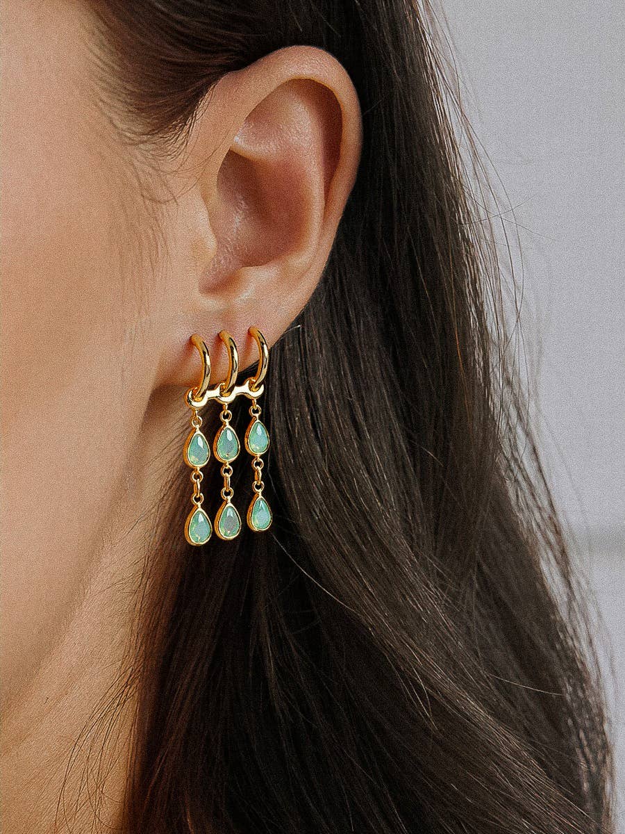 Fresco 18K Gold Vintage Crystal Drop Earrings - Proper
