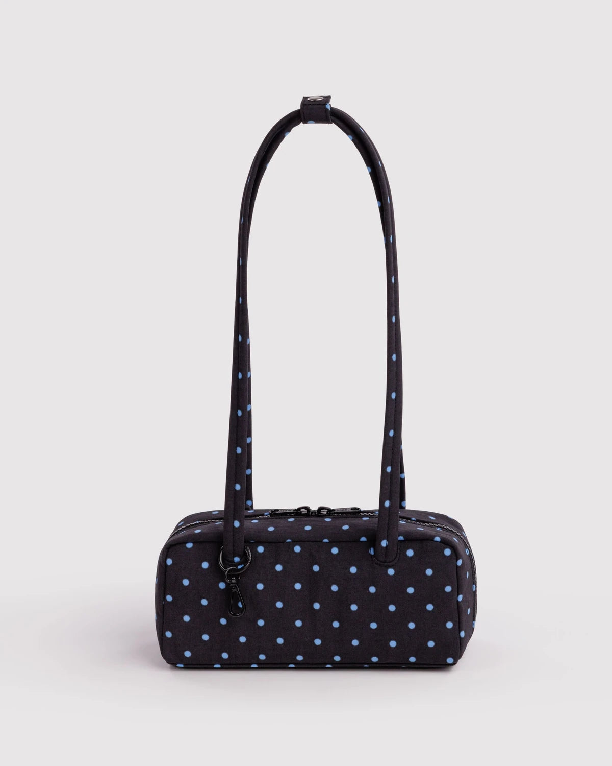 Baggu Small Nylon Bowler Bag - Black and Sky Blue