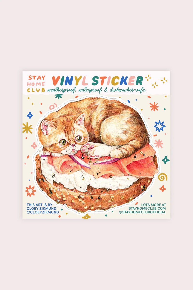Bagel Cat Vinyl Sticker - Proper