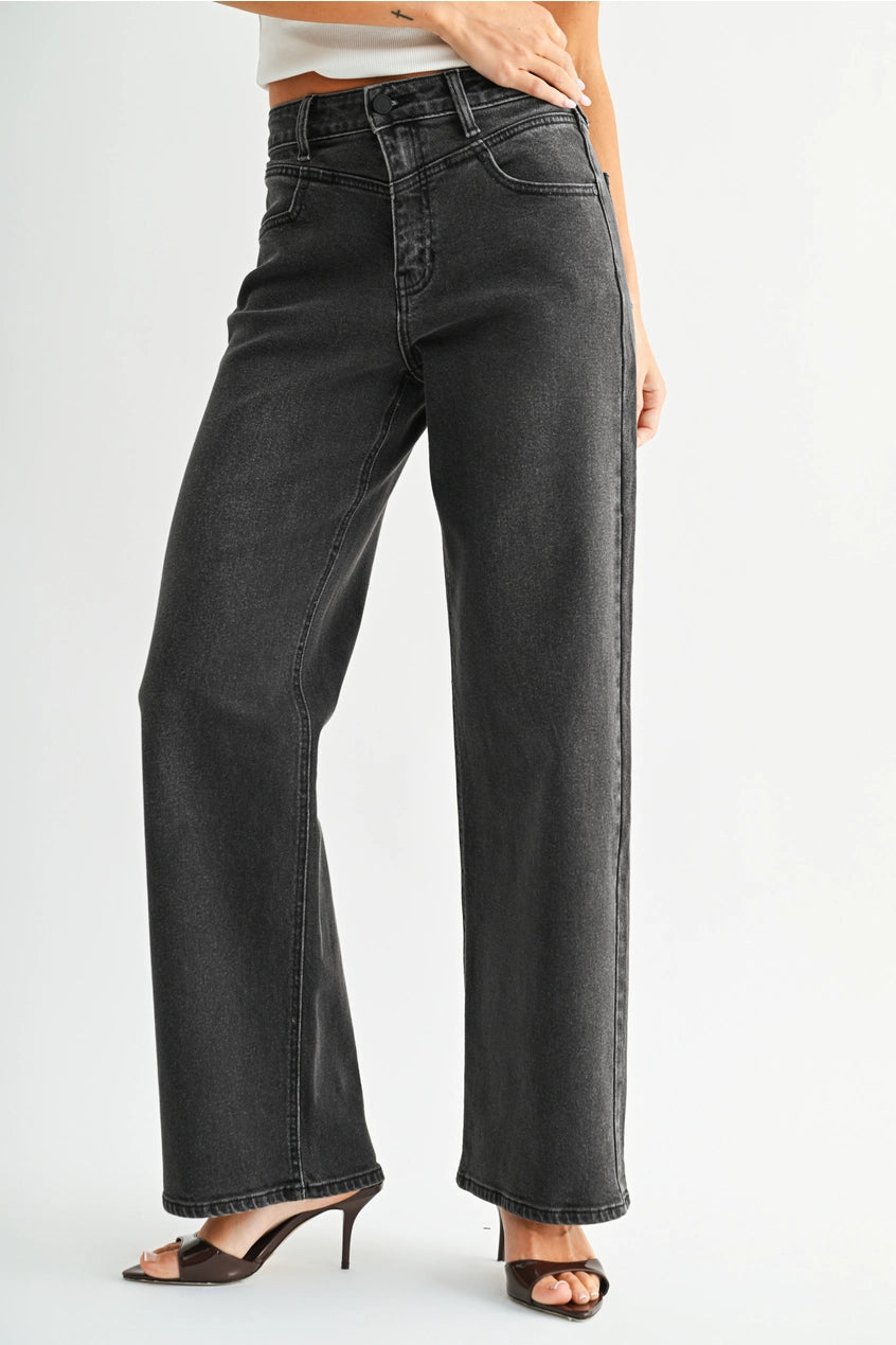 Front Seam Straight Jeans