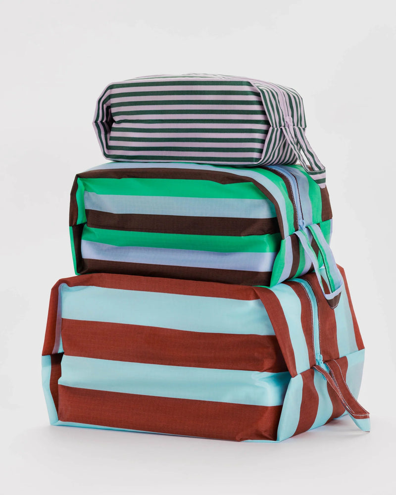 Baggu 3D Zip Set - Vacation Stripe Mix - Proper