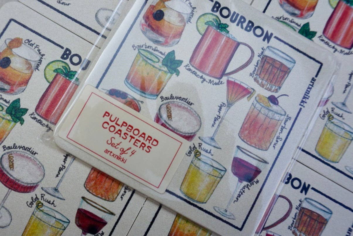 Classic Bourbon Cocktail Coaster Set of 4 - Proper