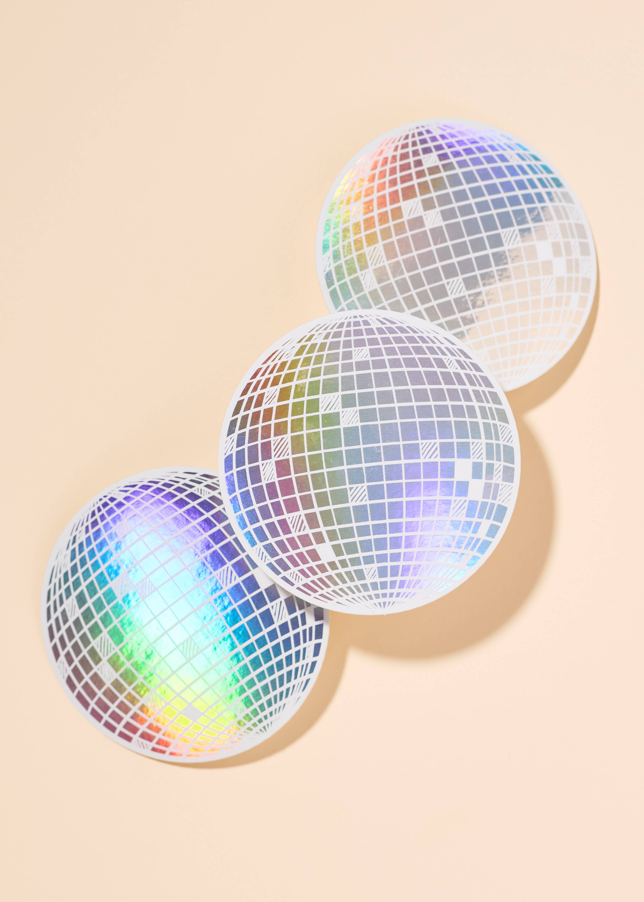 Rainbow Holographic Disco Ball Sticker - Proper