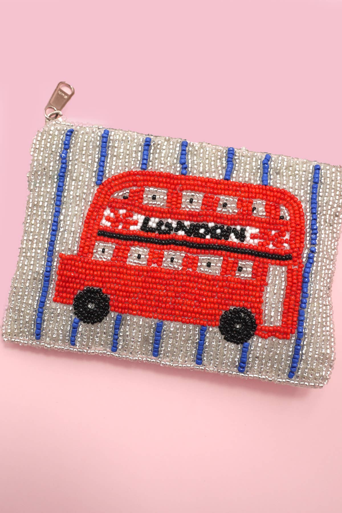 London Bus Beaded Coin Purse
