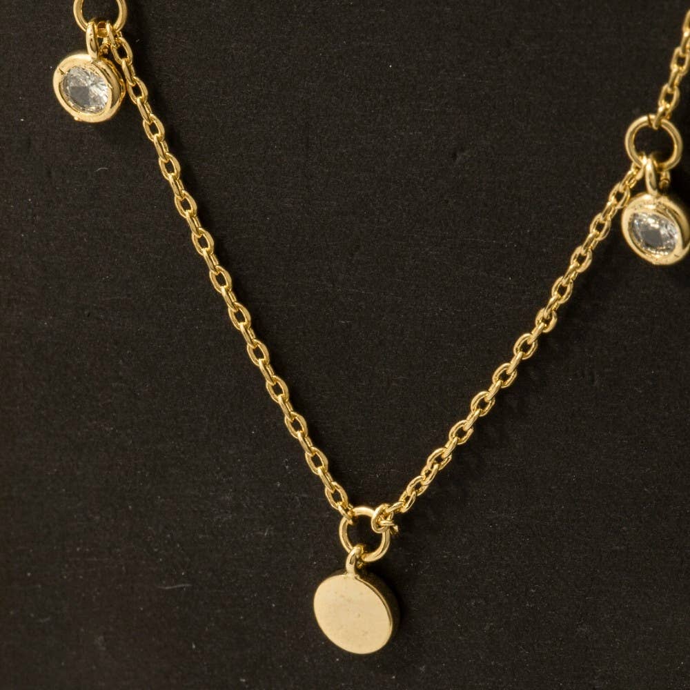 Cz Coin Station Chain Necklace - Proper