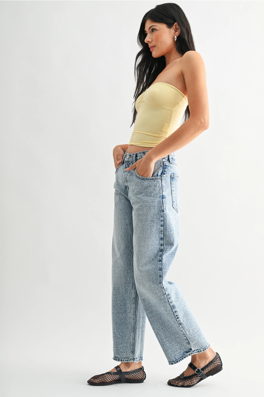 High Rise Light Barrel Jeans