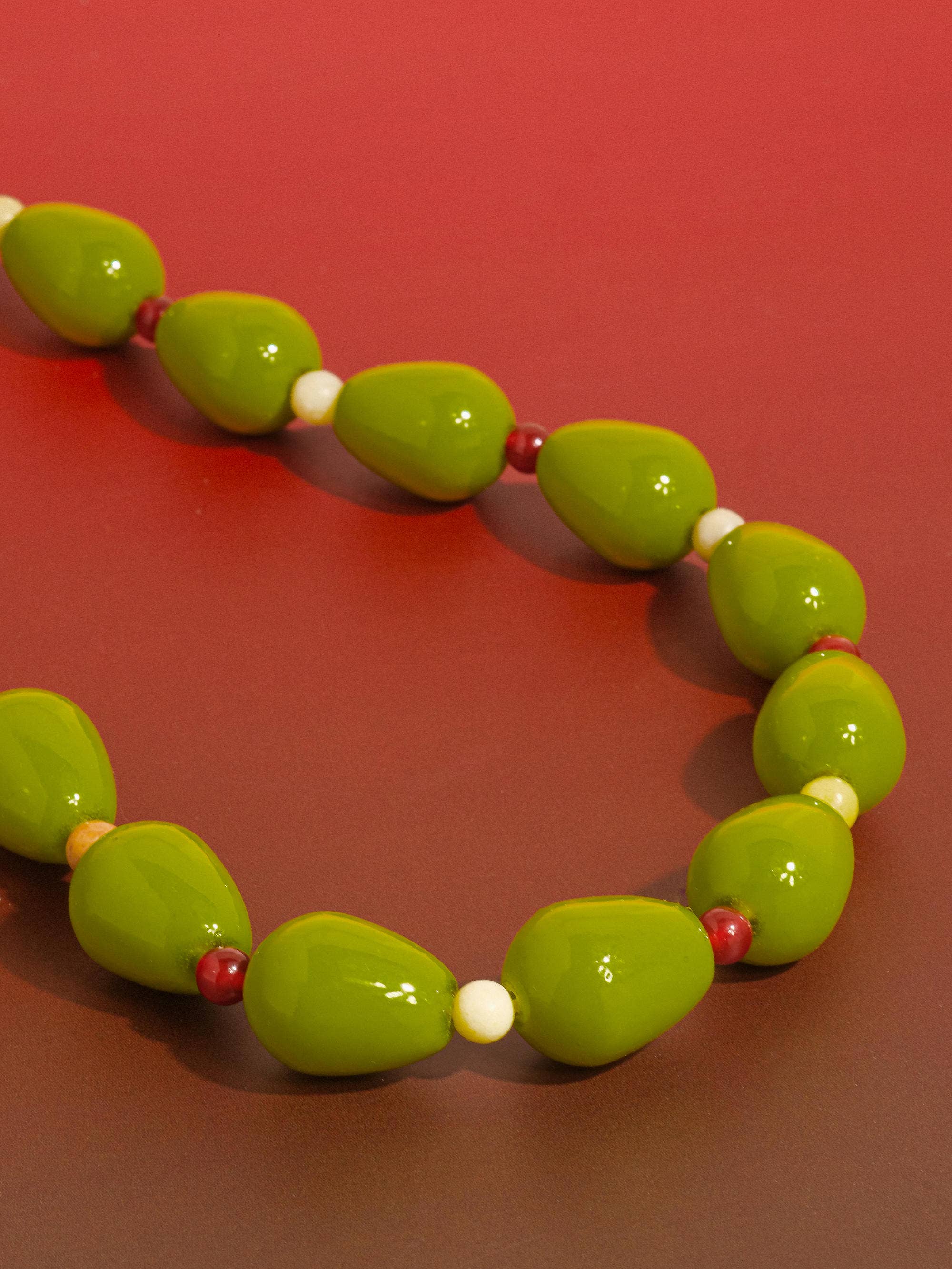 Olive Beaded Necklace