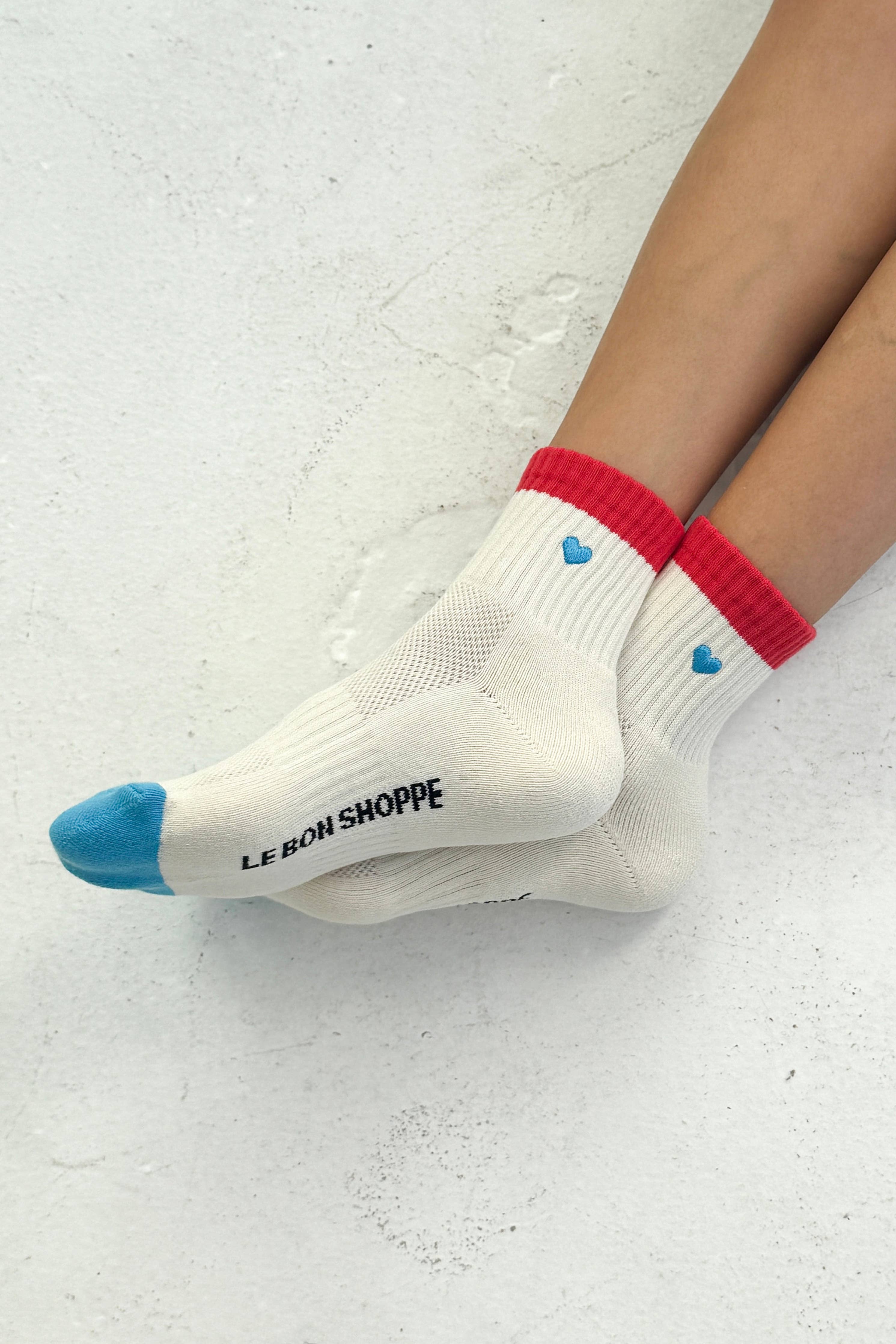 Embroidered Color Block Girlfriend Socks - Proper