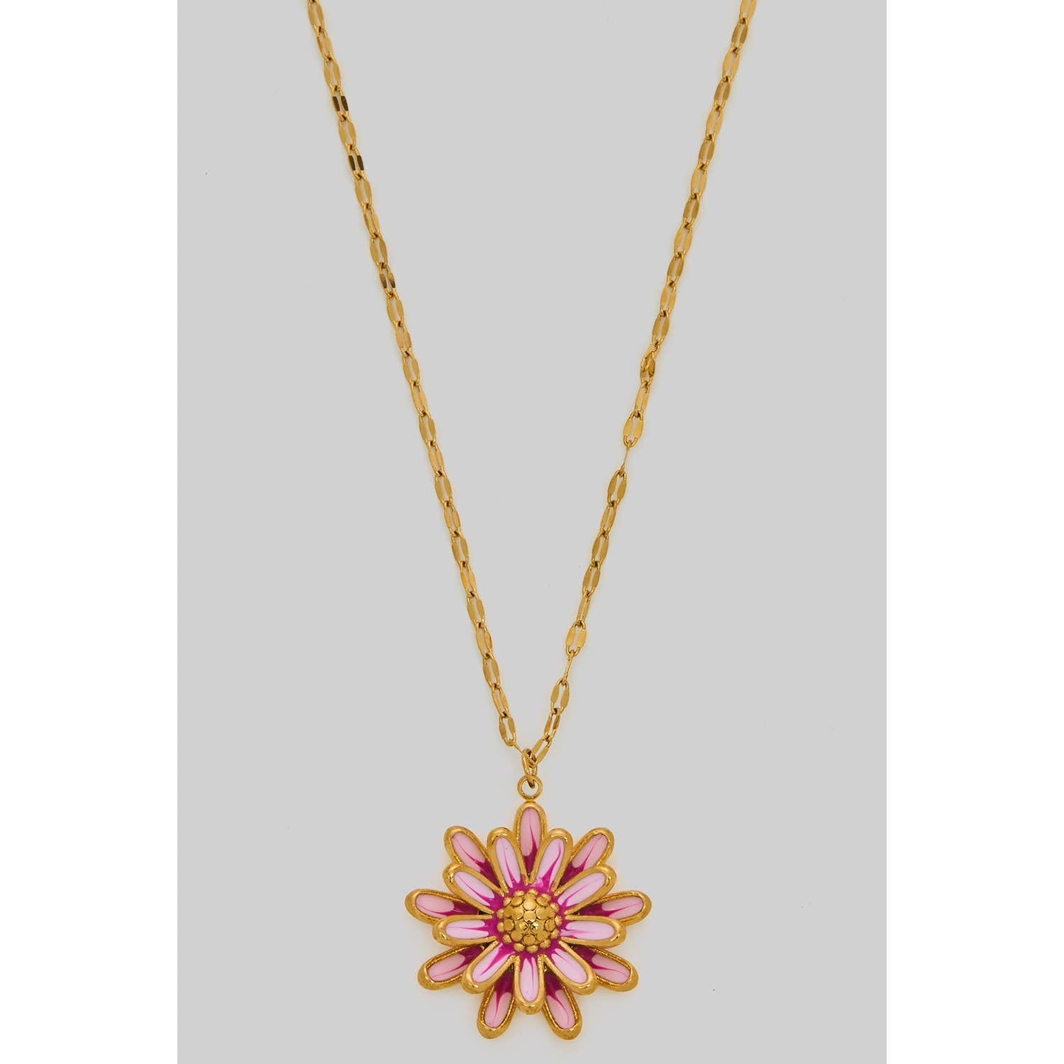 LACQUERED LAYERED FLOWER PENDANT NECKLACE - Proper
