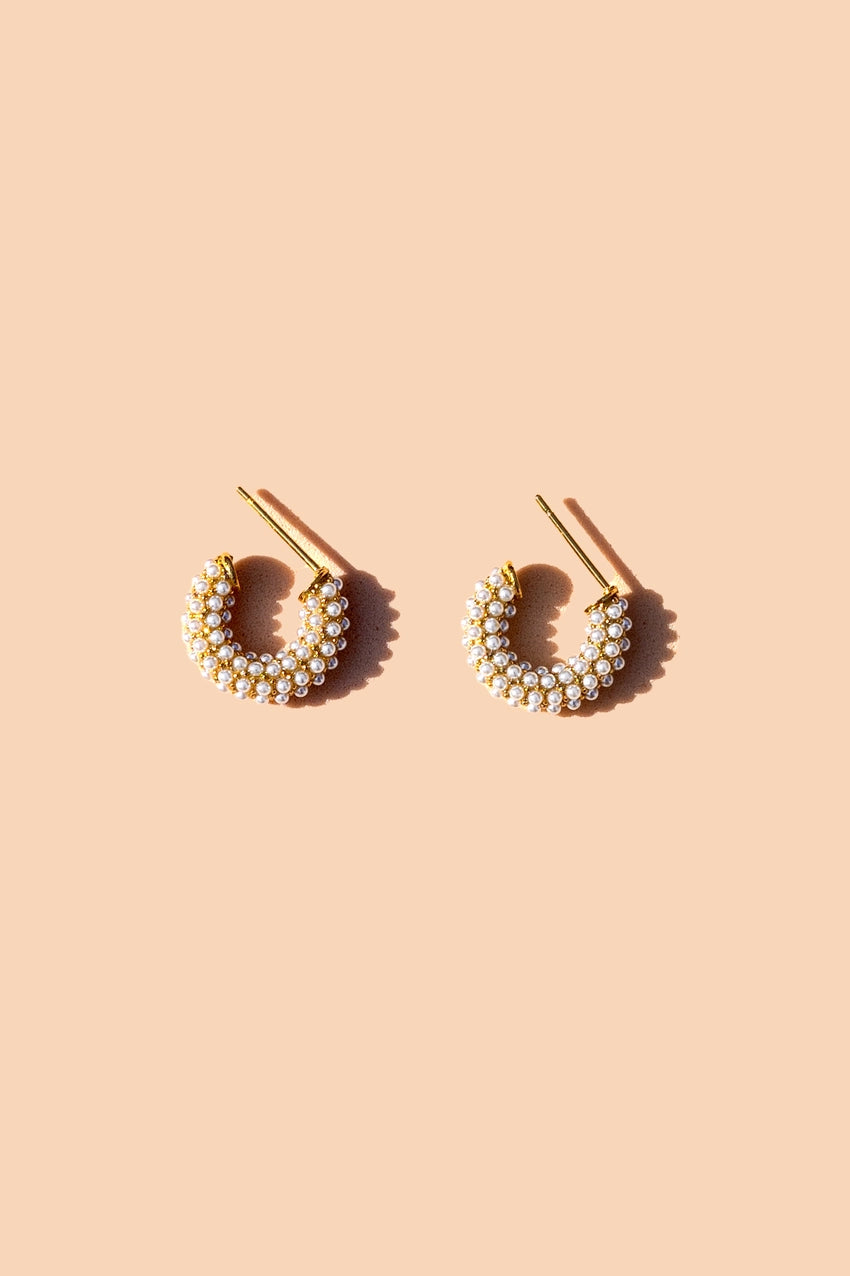 Mini Dot Pearl Hoops - Proper