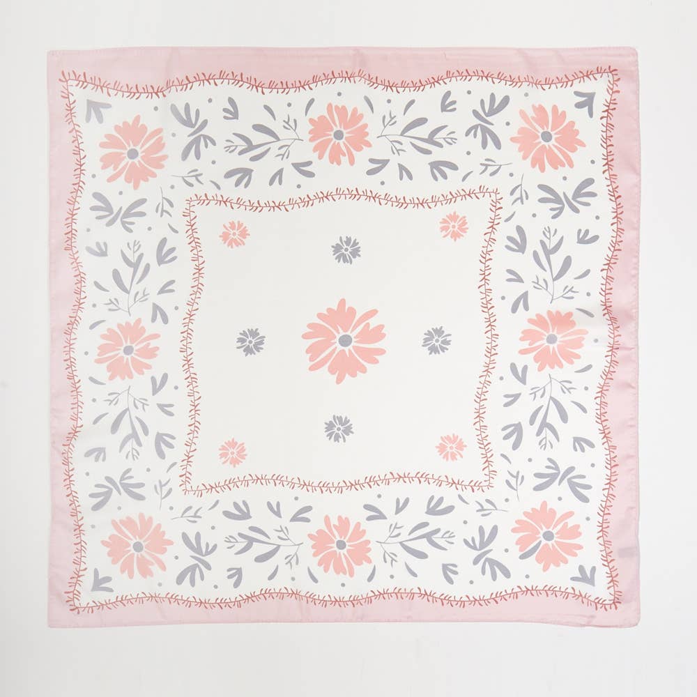 Flower Pattern Bandana Scarf - Proper
