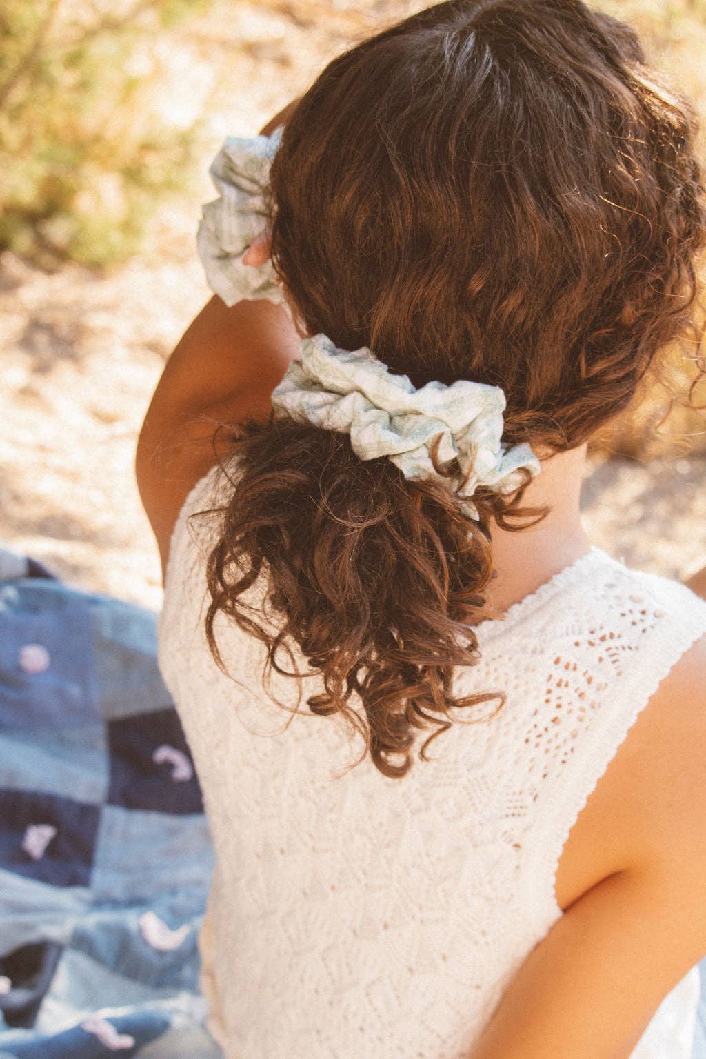Sage Gingham Jumbo Scrunchie - Proper