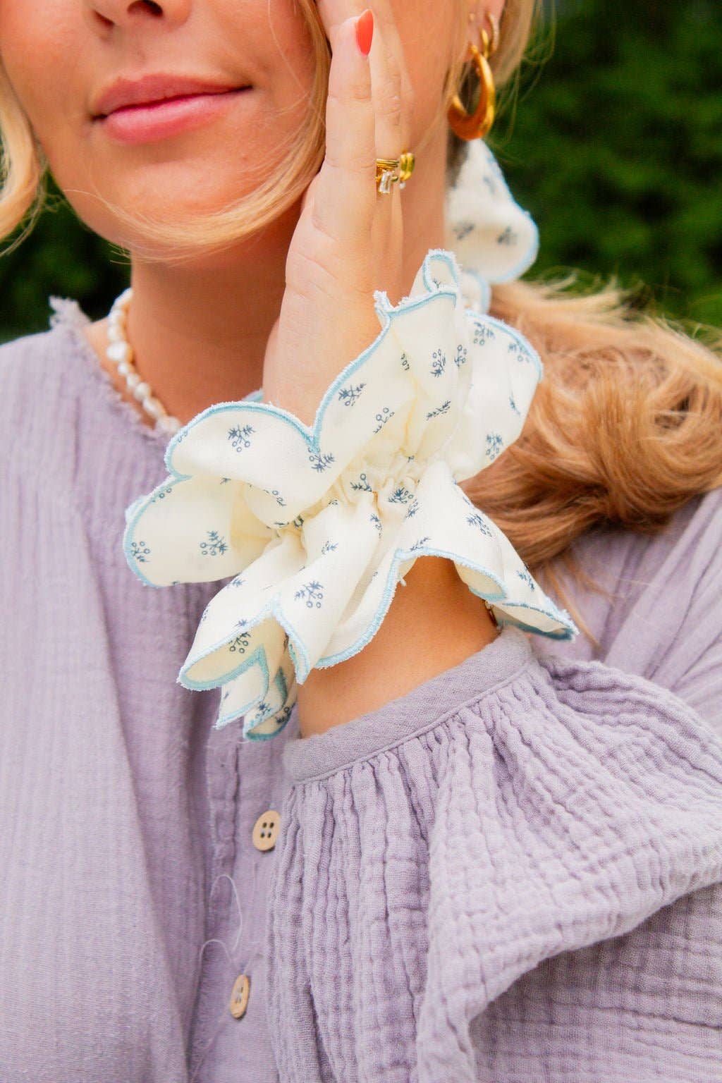 Scallop Double Ruffle Scrunchie - Proper