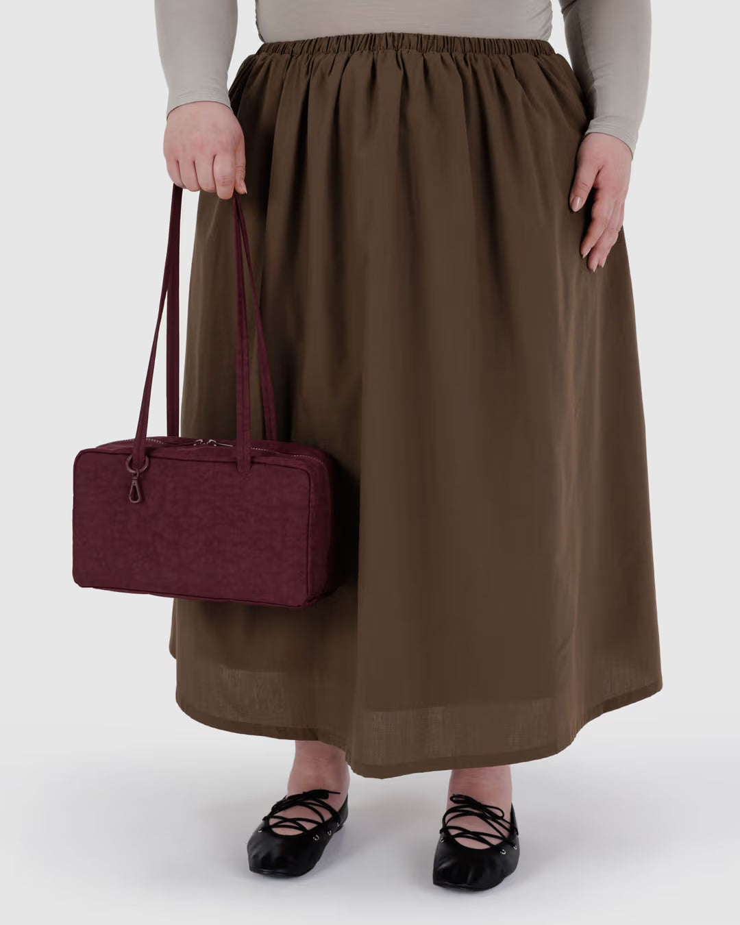 Baggu Nylon Bowler Bag - Mahogany