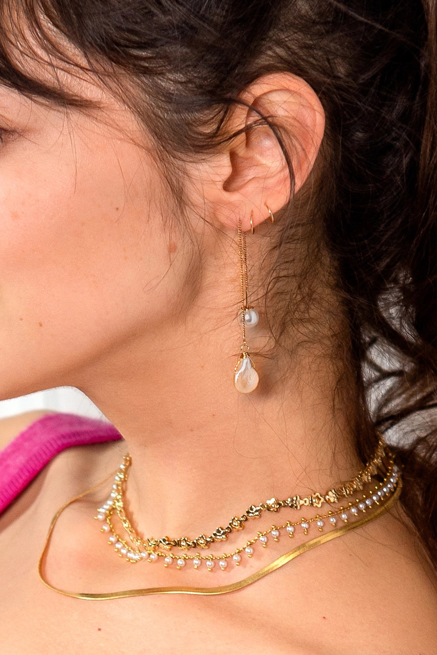 Dripping in Pearls Thread Earrings - Proper