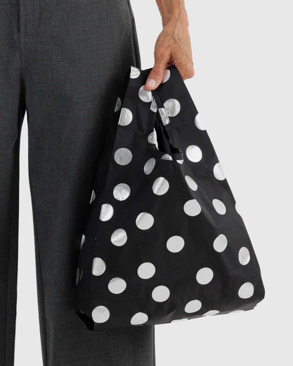 Baby Baggu - Silver Metallic Polka Dot