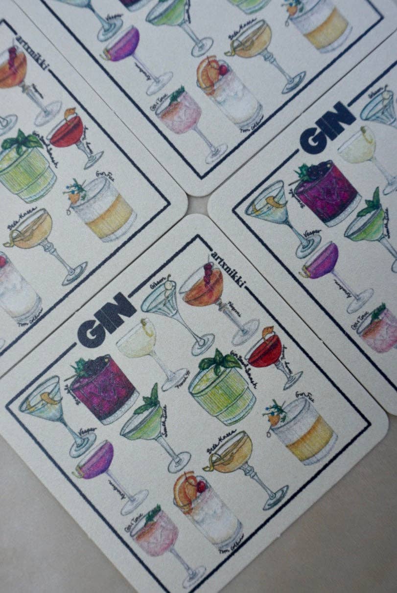 Classic Gin Cocktail Coaster Set of 4 - Proper