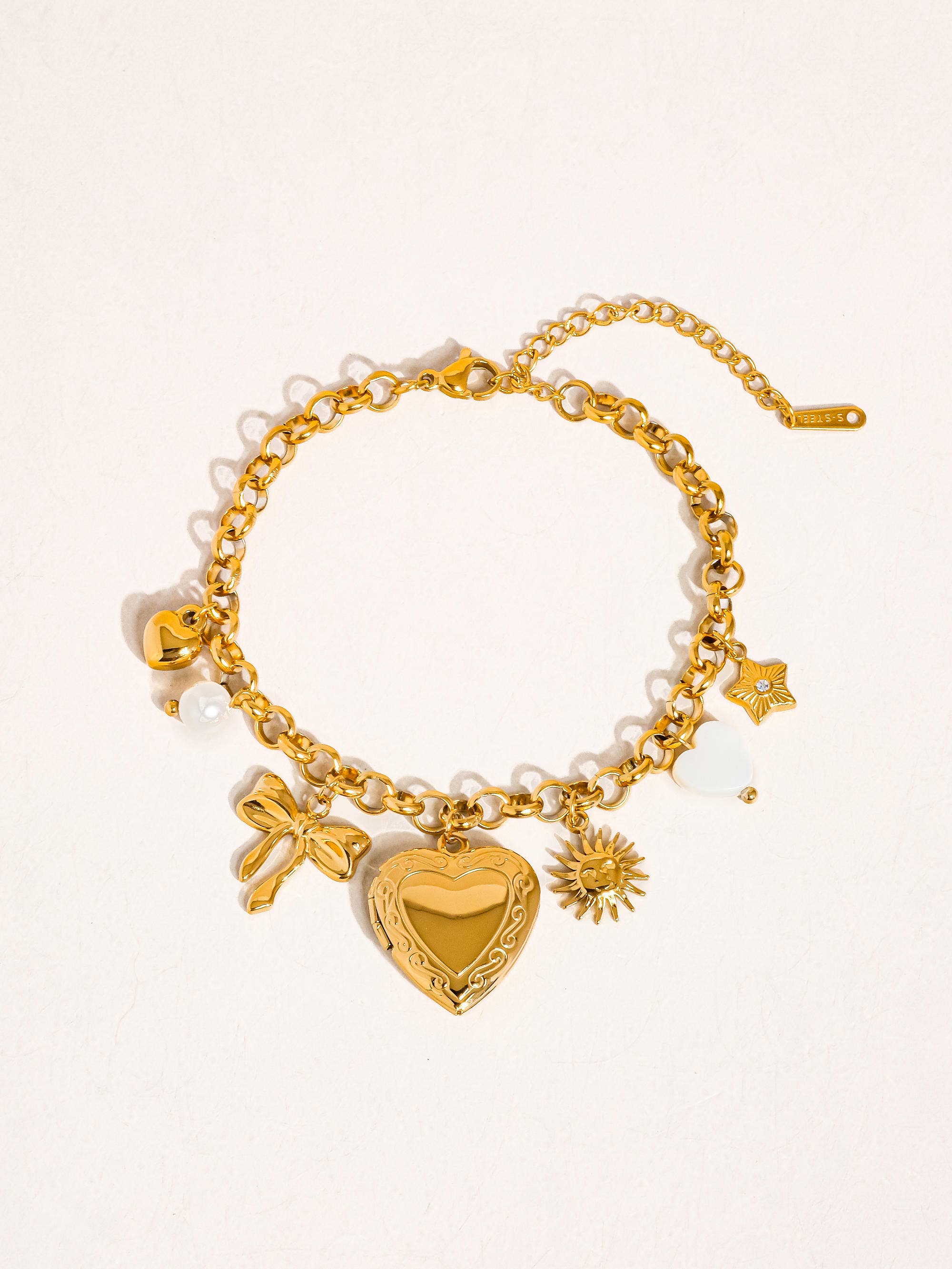 Eydn Heart Locket Charm Bracelet - Proper
